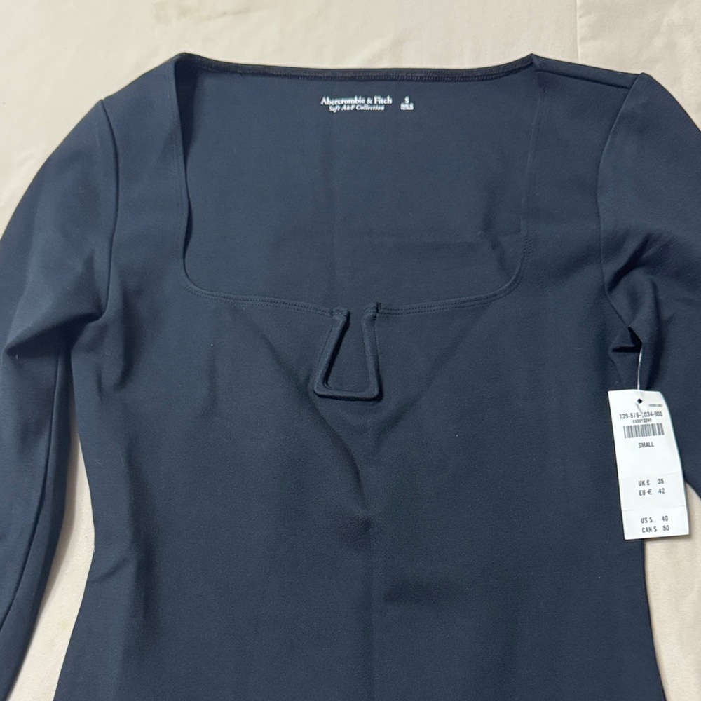 Abercrombie & Fitch Navy Long Sleeve Bodysuit - Picture 2 of 4